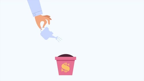 Animated Money Tree Growing with Coins for Financial Growth