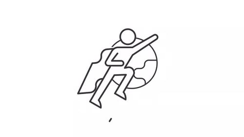 Animated World Rescuer Linear Icon