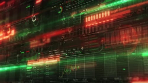 Animation Of Digital Stock Trading Data Stream