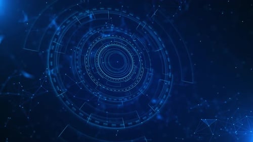 Tunnel numérique, espace virtuel, design futuriste, code binaire circulant dans l'espace, futuriste numérique