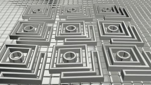 Schwebender Hintergrund mit silbernen Würfeln, Formen, 3D-Rendering, Exklusiv, Reflexion, einzigartiges Design
