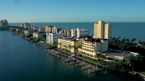 Luxury Homes on Tropical Beach by Aerial Drone Aerial