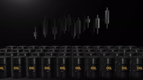 Crude Oil Barrels Production Storage 3D trading concept