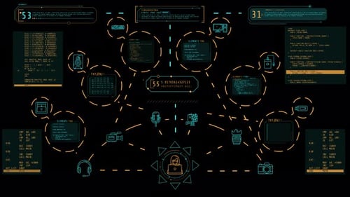 Futuristic Data Network HUD Interface Animation