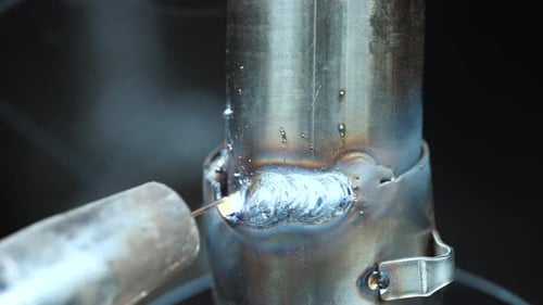 Bright Electric Arc Welding Process Forming Reliable Heavy Steel Seam