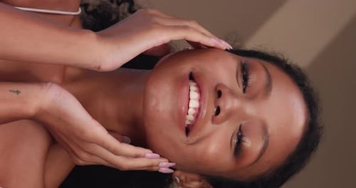 Smiling Young Woman Posing in Portrait Style