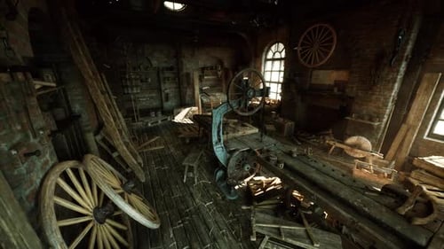 Dusty Wooden Floors and Scattered Tools Fill This Old Carpentry Workshop