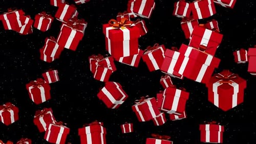 Falling Red Christmas Gift Boxes Seamless Loop