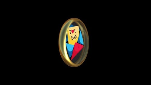 Rotating 3D Love Letter Icon for Family Celebrations