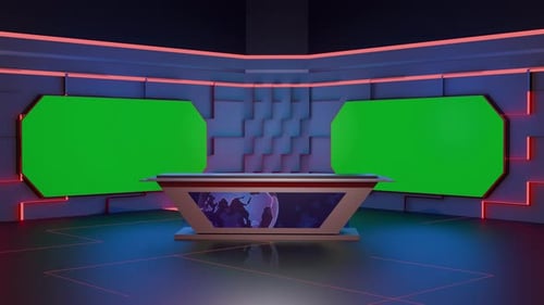 3D Virtual News Studio Ab008 Hintergrundschleife