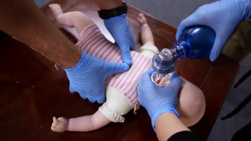 Infant CPR Training Using Bag Valve Mask