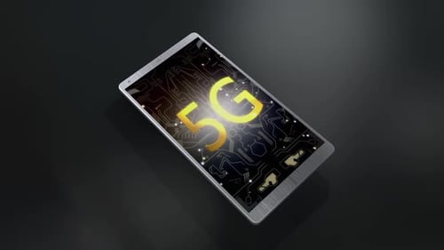Modern Tablet Displaying 5G Technology