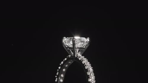 Brilliant Diamond Ring Close Up Sparkle Luxury and Proposal Moment