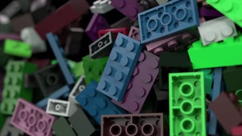 Colorful Building Blocks Falling and Filling Screen Animation