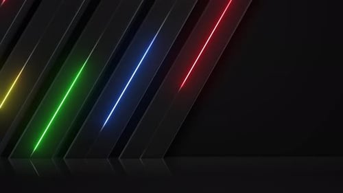 Abstract Neon Glowing Lines Motion Background