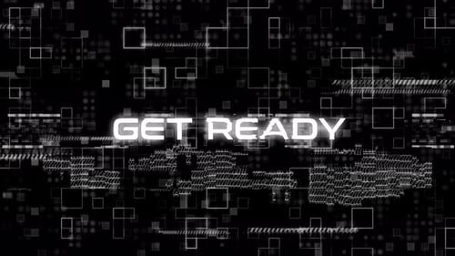 Animación de texto Glitch Cyberpunk Get Ready