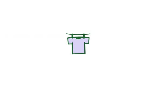 Flat Design Animated Clothesline T-Shirt Icon