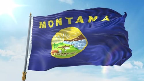 Montana State Flag Waving Animation