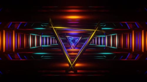 3D Kaleidoscope Visuals with Abstract Psychedelic Art Elements for VJ Use