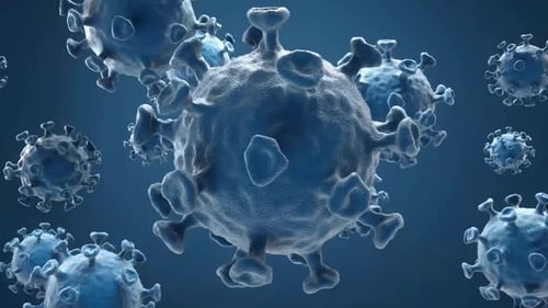 Animated 3D Medical Virus Cells Floating