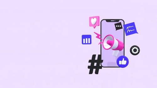 Modern 3D Animated Social Media Marketing Concept