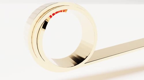3D Gold Ribbon on White Bg Able to Loop Endless