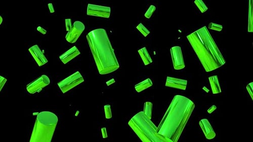 Geometric 3d Green Cylinder Shapes Loop
