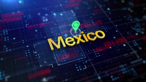 Pixelated Name Of The Country Mexico