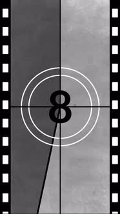 Vertical Vintage Movie Countdown with Filmstrip