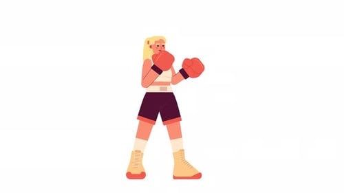 Animated Kickboxing Woman