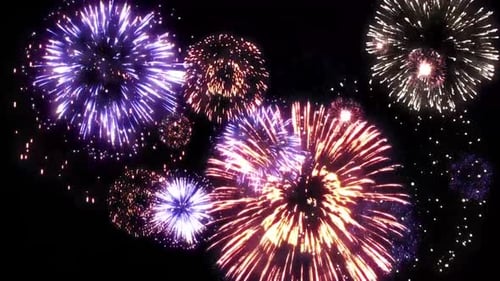 buntes Feuerwerk am Himmel