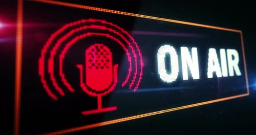 Die On-Air-Symbolleuchte blinkt auf der Digitalanzeige