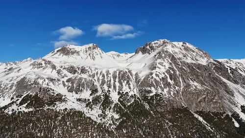 Mountain in Alps during winter season (drone footage)