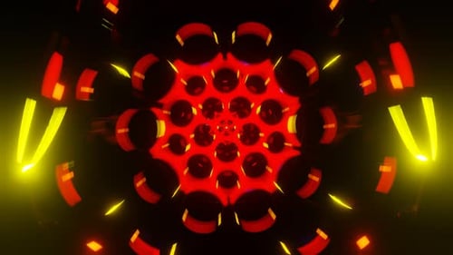 Futuristic Neon Tunnel Loop with Glowing Geometric Patterns