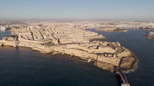 Drone view of Valletta city, capital of Malta, Europe