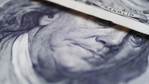 Macro Footage of US One Hundred Dollar Bills