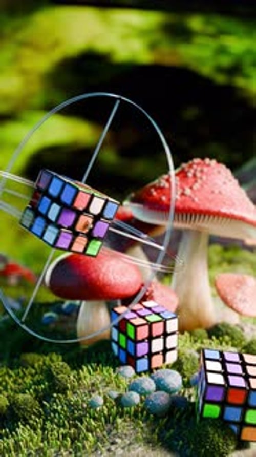 Abstract Background Glass Shapes with Refractions