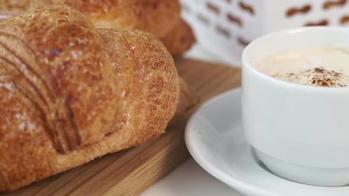 Croissants and Coffee Close Up