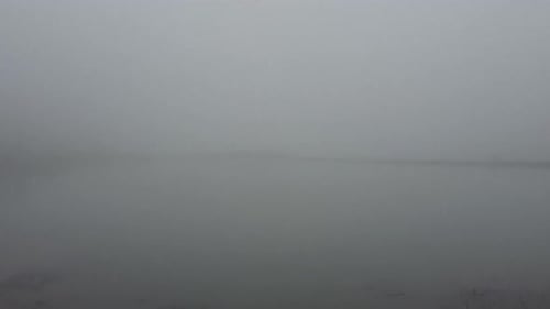 Wonderful Lake View In Foggy Weather