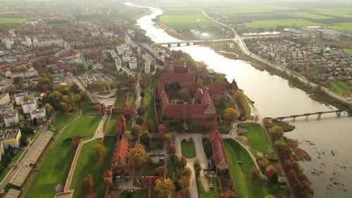 Aerial View of Malbork Castle, Poland