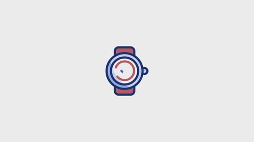 Flat Design Smartwatch Icon Animation