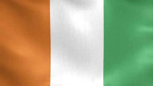 Ivory Coast Flag Waving Seamless Loop Animation