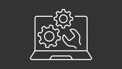 Computer maintenance white line animation