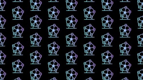 Ferris Wheel Black Animated Loop Background 4K