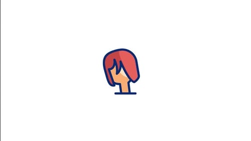 Flat Design Person Head Icon Rotation Animation