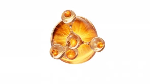 Biological golden molecule and bubble with alpha channel