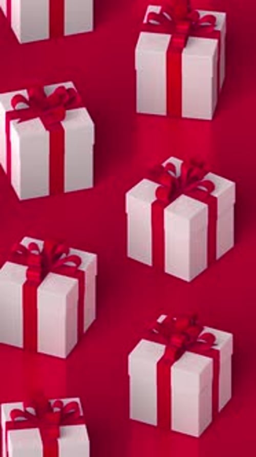 Vertical Scrolling Gift Boxes Pattern Loop Animation