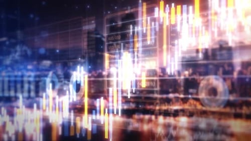 The Digital Space is Filled with an Abstract Flow of Stock Exchange Data