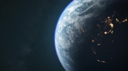 Dawn,sun illuminates half of the planet earth.Sunrise,day to night,for news or climate change