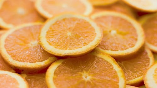 Refreshing Orange Slices Close Up